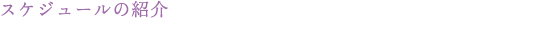 スケジュールの紹介